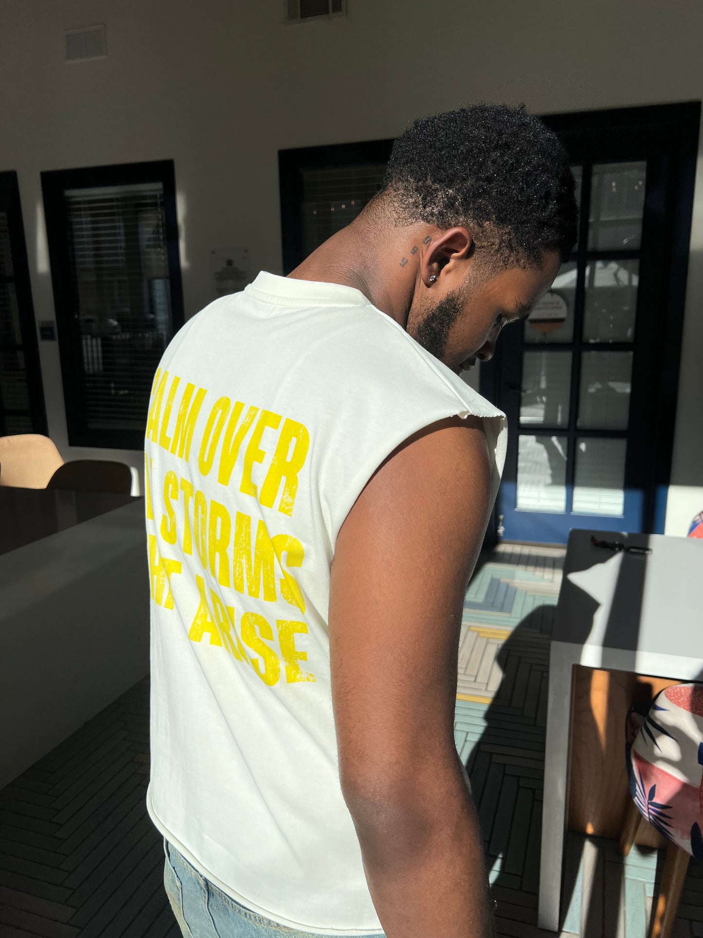 Sleeveless Boxy Fit T Shirt