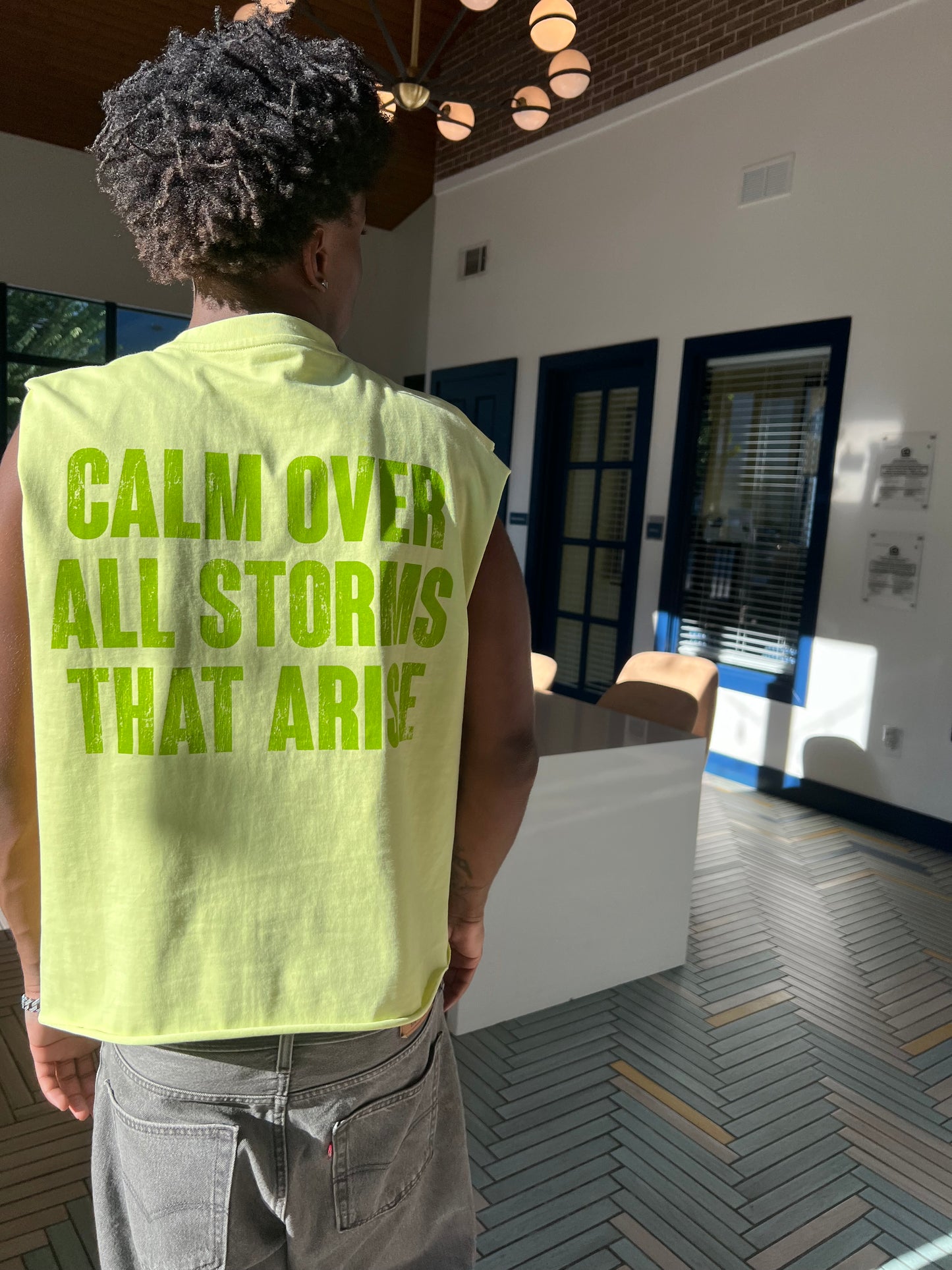 Sleeveless Boxy Fit T Shirt