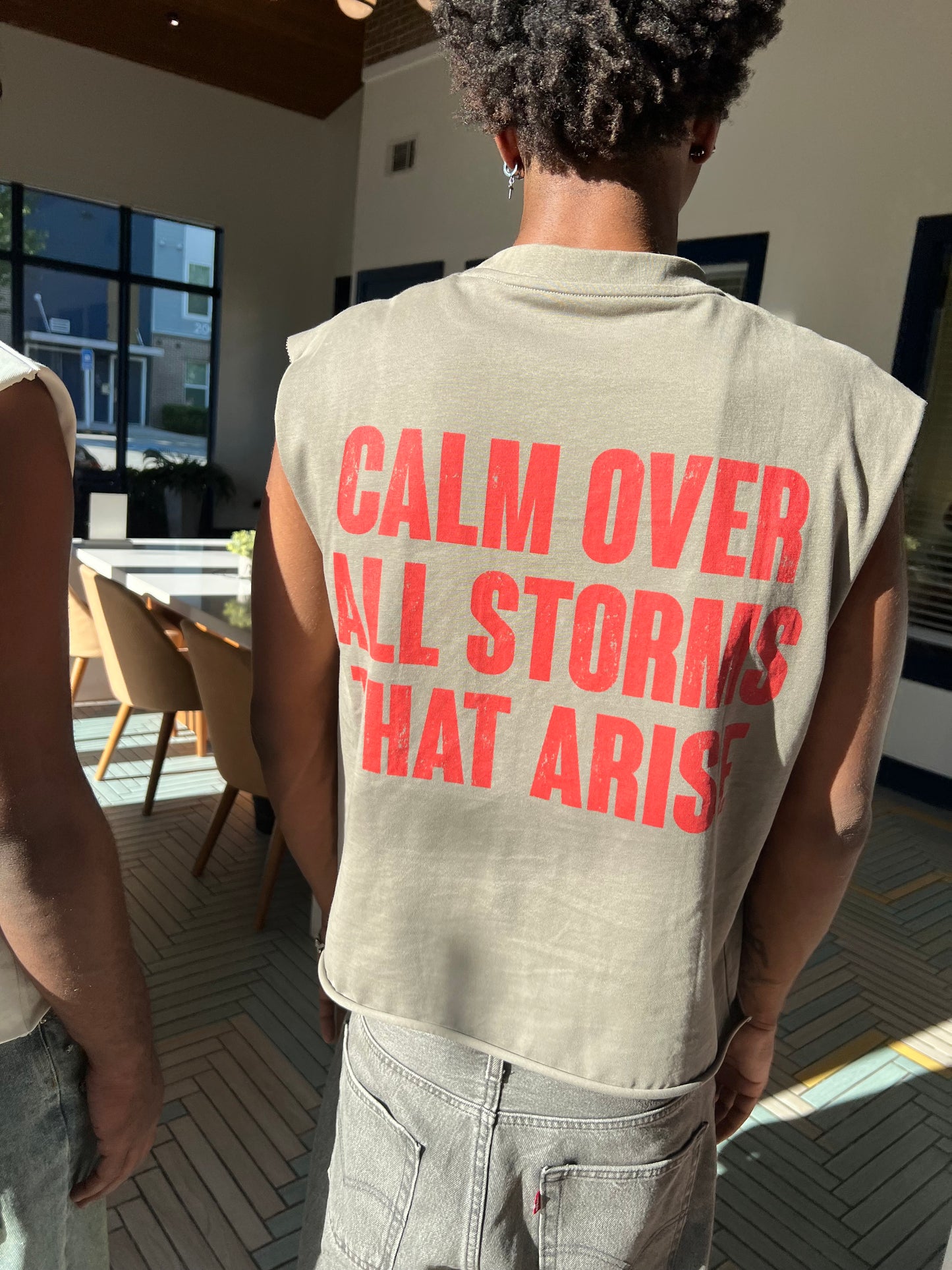 Sleeveless Boxy Fit T Shirt