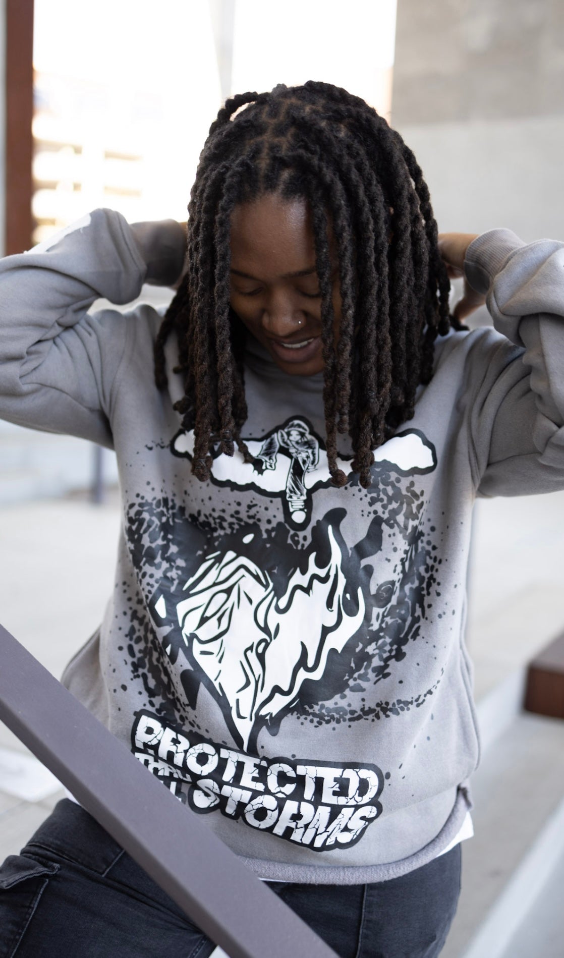 “Protected” Grey Hoodie